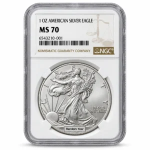 1 OZ AMERICAN SILVER EAGLE NGC MS70
