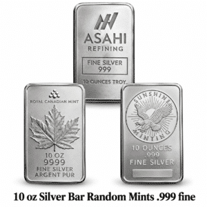 10 OZ SILVER BAR VARIOUS BRANDS