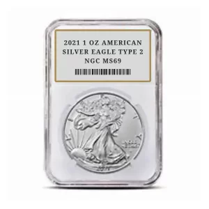 2021 1 OZ AMERICAN SILVER EAGLE TYPE 2 NGC MS69