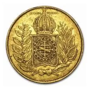 20000 REIS BRAZIL GOLD COIN .5286 agw