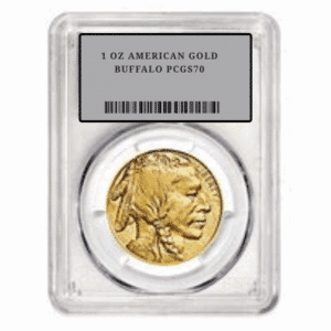 1 OZ AMERICAN GOLD BUFFALO PCGS70