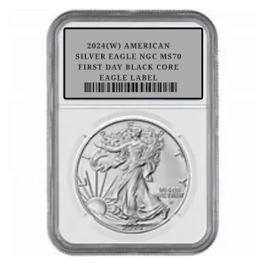 2024(W) AMERICAN SILVER EAGLE NGC MS70 FIRST DAY BLACK CORE EAGLE LABEL