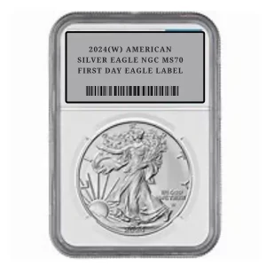 2024(W) AMERICAN SILVER EAGLE NGC MS70 FIRST DAY EAGLE LABEL