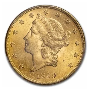 1899 $20 U.S. GOLD LIBERTY PCGS63