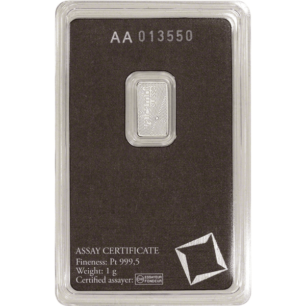1 GRAM PLATINUM BAR VALCAMBI