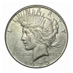 1923 $1 U.S. SILVER PEACE AU