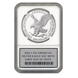 2024 1 OZ AMERICAN SILVER EAGLE NGC MS70 FIRST DAY OF ISSUE