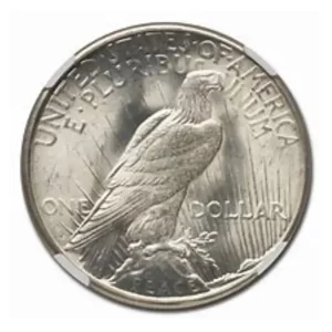 1923-S US SILVER PEACE DOLLAR NGC BU FLAG LABEL