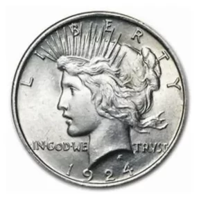 1924 $1 U.S. SILVER PEACE BU