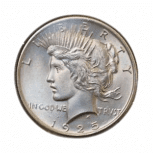 1925 $1 U.S. SILVER PEACE BU