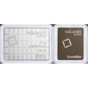 50 GRAM PALLADIUM COMBI-BAR VALCAMBI