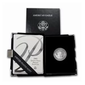 1/4 OZ AMERICAN PLATINUM EAGLE PROOF WITH ORIGINAL BOX AND PAPERS