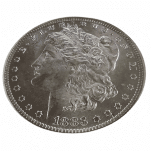 1883-O MORGAN SILVER DOLLAR NGC BU G.T. MORGAN LABEL