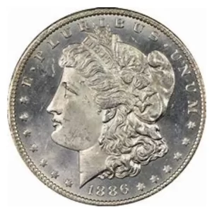 1886 MORGAN SILVER DOLLAR NGC BU G.T. MORGAN LABEL