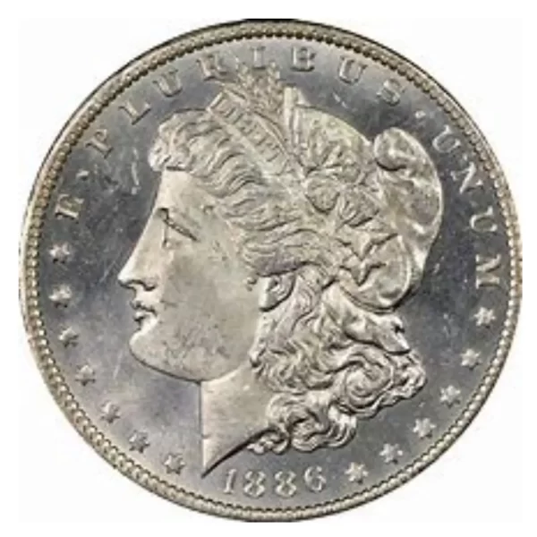 1886 MORGAN SILVER DOLLAR NGC BU G.T. MORGAN LABEL