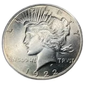 1922 D $1 U.S. SILVER PEACE BU