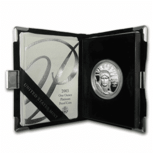 1/2 OZ AMERICAN PLATINUM EAGLE PROOF WITH ORIGINAL BOX AND PAPERS