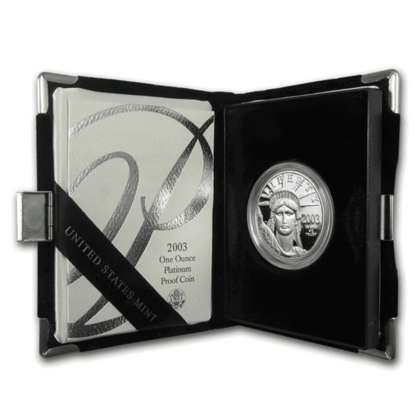 1/2 OZ AMERICAN PLATINUM EAGLE PROOF WITH ORIGINAL BOX AND PAPERS