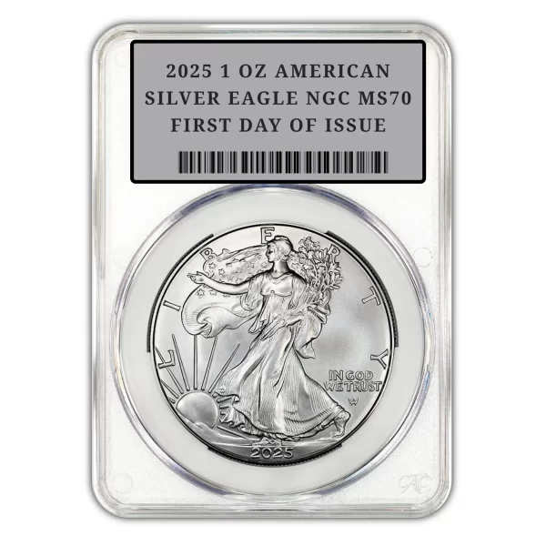 2025 1 OZ AMERICAN SILVER EAGLE NGC MS70 FIRST DAY OF ISSUE