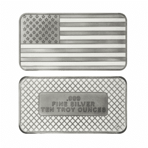 10 OZ SILVER BAR FLAG SILVERTOWNE
