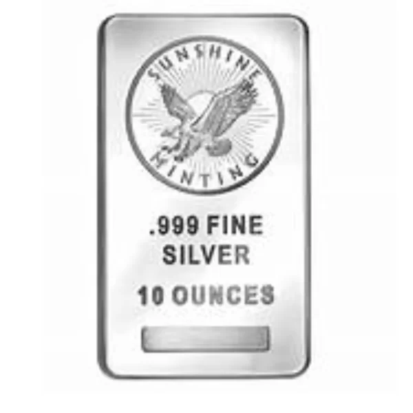 10 OZ SILVER BAR SUNSHINE MERCURY