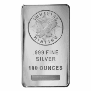 100 OZ SILVER BAR SUNSHINE