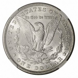 1879 MORGAN SILVER DOLLAR NGC BU G.T. MORGAN LABEL