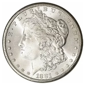 1881 $1 SILVER MORGAN S BU