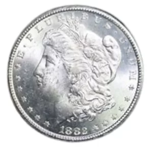 1882 $1 U.S. SILVER MORGAN NGC MS63