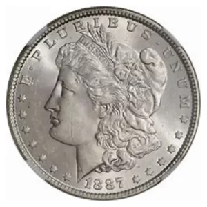 1887 $1 U.S. SILVER MORGAN BU