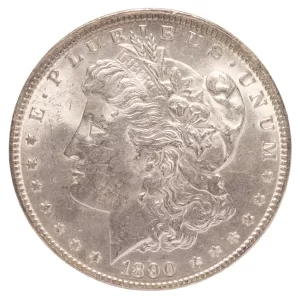 1890 AMERICAN SILVER MORGAN DOLLAR BU