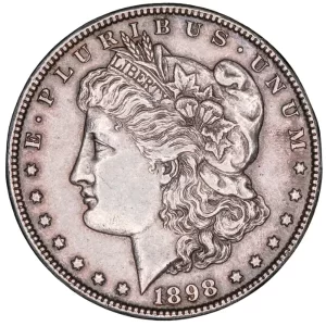 1898 MORGAN SILVER DOLLAR NGC BU G.T. MORGAN LABEL