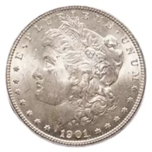 1901-O MORGAN SILVER DOLLAR NGC BU G.T. MORGAN LABEL