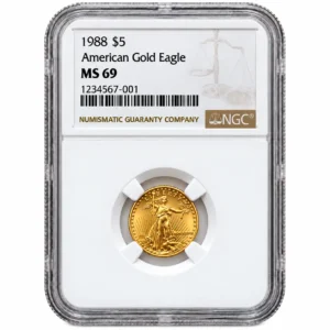 1988 1/10 OZ AMERICAN GOLD EAGLE NGC69