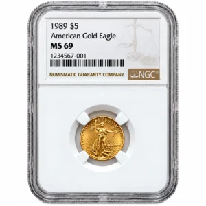 1989 1/10 OZ AMERICAN GOLD EAGLE NGC69