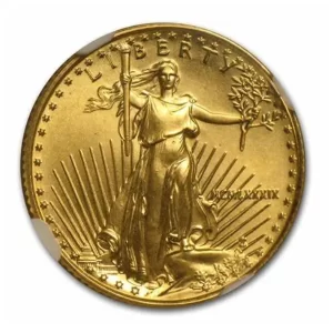1989 1/10 OZ AMERICAN GOLD EAGLE NGC69