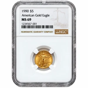 1990 1/10 OZ AMERICAN GOLD EAGLE NGC69