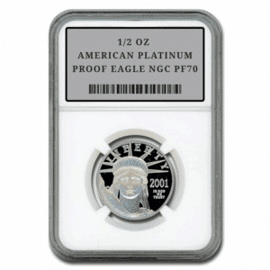1/2 OZ AMERICAN PLATINUM PROOF EAGLE NGC PF70