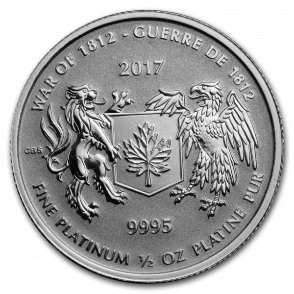 1/2 OZ CANADIAN PLATINUM MAPLE LEAF WAR OF 1812