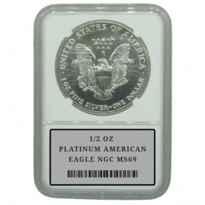 1/2 OZ PLATINUM AMERICAN EAGLE NGC MS69