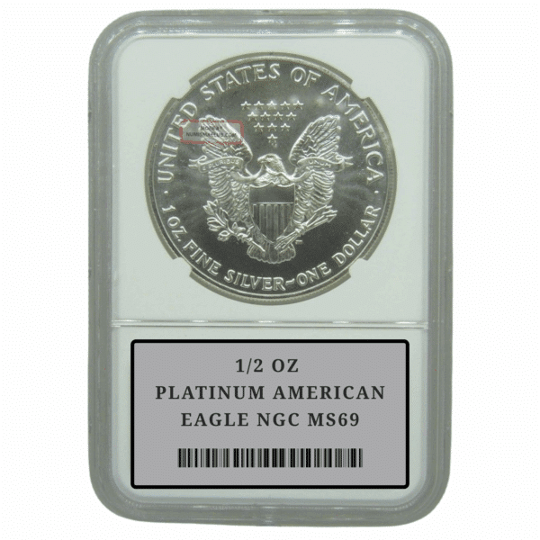1/2 OZ PLATINUM AMERICAN EAGLE NGC MS69