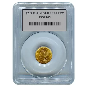 $2.5 U.S. GOLD LIBERTY PCGS65