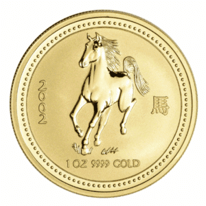 2002 1 OZ AUSTRALIAN GOLD HORSE (PERTH LUNAR SERIES I)