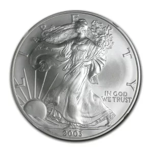 2003 1 OZ AMERICAN SILVER EAGLE NGC MS70