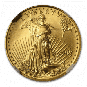 2005 1/10 OZ AMERICAN GOLD EAGLE NGC MS69 MINT ERROR