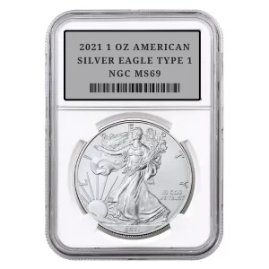 2021 1 OZ AMERICAN SILVER EAGLE TYPE 1 NGC MS69