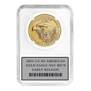 2025 1/2 OZ AMERICAN GOLD EAGLE NGC MS70 EARLY RELEASE