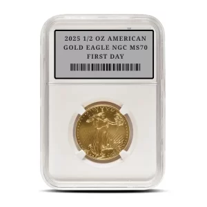 2025 1/2 OZ AMERICAN GOLD EAGLE NGC MS70 FIRST DAY