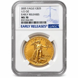 2025 1/2 OZ AMERICAN GOLD EAGLE NGC MS70 EARLY RELEASE