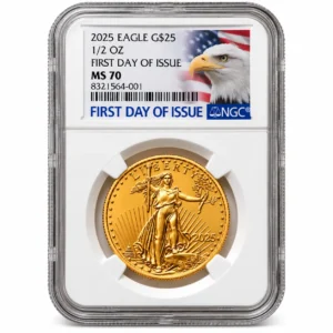 2025 1/2 OZ AMERICAN GOLD EAGLE NGC MS70 FIRST DAY